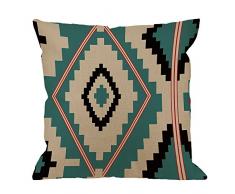 hgod Designs Überwurf Kissen Fall Azteken Tribal Baumwolle Leinen Quadratisch Kissenbezug Standard Kissenbezug für Männer Frauen Kinder Home Dekorative Sofa Sessel Schlafzimmer Wohnzimmer 45,7 x 45,7 cm