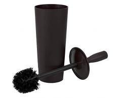 Home Basics Toilettenhalter, konisch, Kunststoff, kompakt, freistehend, versteckt, Lange Bürste, robust für Badezimmer, WC und Puderzimmer, bronzefarben