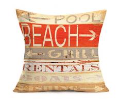 Hopyeer Kissenbezüge, Sommerpalmenblätter, dekorativer Überwurf, Vintage, Holz, Baumwolle, Leinen, Tropische Pflanzen, für draußen, Couch Sofa, Zuhause, quadratisch, 45,7 x 45,7 cm Bg-Quotes