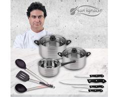 San Ignacio Premium Akku 5 teilig + 4 Messer + 3 Utensilien, Edelstahl