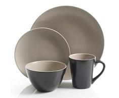 Gibson Elite Soho Lounge Matte Round 16 pc Dinnerware Set Taupe