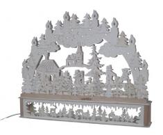 SchwibboLa KB 10-87 Erzgebirgischer Doppelt Beleuchteter Schwibbogen inklusive Erhöhung mit Zertifizierung, 72 x 51 cm 10-87