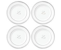 Lenox Federal Platinum Script Monogram Speiseteller, 4 Stück