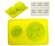 CHAWOORIM Seifenform – 3D selbstgemachte Seife herstellen Tablett rund Form Handarbeit Silikon Seife Herstellung Antike Blumen Stil Formen
