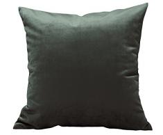 tangdepot massiv Samt Überwurf Kissen Bezug/Euro Sham/Kissen Sham, Super Weich Kissen, viele Farbe & Größe Optionen, Samt, Dunkles Silber, 61 x 61 cm
