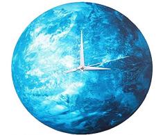 draduo Wohnzimmer Wand Creative Beleuchtung Wand Uhr, helle Erde, Mond Uhr, Kinderzimmer Wand Uhr