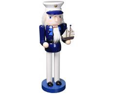 Santas Workshop Captain of The Sea Nutcracker Nussknacker, blau/weiß, 14 Tall