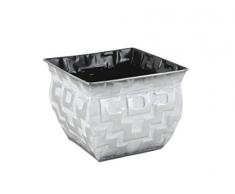 Wald Imports 8684/7P Pflanzgefäß, Metall, Silber/weiß