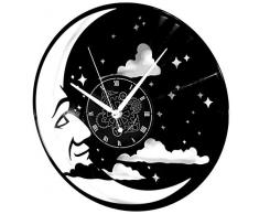 Instant Karma Clocks Wanduhr aus Vinyl Pianeta Stella Arredation Vintage Moon Luna