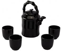 Oriental Möbel massiv schwarz Porzellan Tee-Set