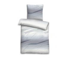 biberna 0003622 Feinbiber Komfort Bettwäsche Garnitur mit Kopfkissenbezug (Baumwolle) 1x 200x200 cm + 2X 80x80 cm, cyclam