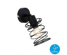 Briloner Leuchten Wandspot, Spotleuchte 1-flammig, Wandleuchte retro, vintage, Strahler dreh-und schwenkbar, Black Steel, 1x E14, max. 40 Watt, Metall, Schwarz