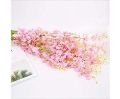 Rajahubri Künstliche Orchideen Blumen Seidenblumen Kunstpflanze Tanzende Orchideen Stiele Fake Phalaenopsis Bouquet DIY Blumen Kunst Pflanze für Innen Außen Hochzeit Zuhause Büro Dekoration Rose