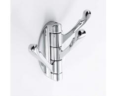 UMIRIO Dreifachdrehbarer Handtuchhaken zur Wandmontage, Handtuch, Bademantel, Kleidung, Hut, Mantel, faltbarer Arm, mehrere drei Kleiderbügel, Doppelhaken für Bademäntel, Küche, strapazierfähig, poliertes Chrom