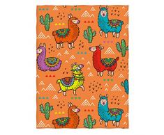 Manerly Lamas Überwurfdecke für Bett Couch Sofa, Lamas und Kaktus, nahtloses Muster, leicht, superweich, warme Decke für Kinder und Erwachsene (152 x 80 Zoll) 60 x 80 Inches Multi 1