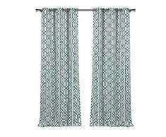 DUCK Blackout 365 Geometrische Verdunkelungsvorhänge, 96,5 x 213,4 cm, 2 Stück, blau Fenstervorhang Vorhang 38x84 (2 Pieces) blau