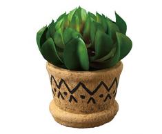 Time Concept Kunstpflanze Zitronenbaum in Zementtopf, für Innen- und Außenbereich, Dekoration für Haus und Garten Sempervivum in Tribal Pot: L 3.74 X W 3.74 X H 4.72