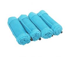 Deconovo Mehrzweck-Mikrofaser, Ultra-kompakt, saugfähig und schnelltrocknend, für Reisen, Sport, Handtuch, Netzstoff, Tragetasche, 48,3 x 68,6 cm, Himmelblau, 4 Stück