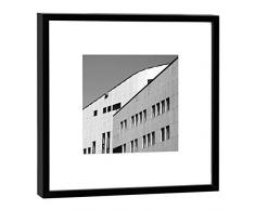 COGNOSCO Fotografie im Holzrahmen: Aalto Oper Essen-Fotodruck-Format 27 x 27 cm-Rahmenfarbe schwarz-Hochwertiges Wandbild, Geschenkidee oder Souvenir aus der Ruhrregion, Holz, Weiß, Rahmen