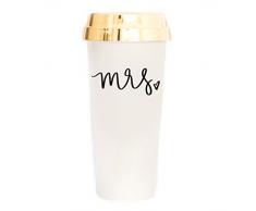 Sweet Wasser Decor Frau Gold Thermobecher | Braut Hochzeit für Ihre Miss Engaged I Ja Gesagt Commuter Kunststoff Tumbler Tasse mit Deckel Cute Kaffee Zubehör für Frauen 16 Unzen Hand Gelehrten