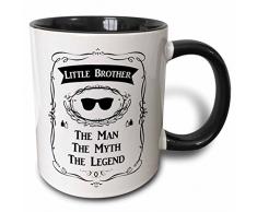 3dRose, Brother-The Man The Myth The Legend Kinder Bro Geschwisterwagen Gift-Two, Tasse, Keramik, Schwarz, 10,16 x 7,62 x 9,52 cm