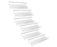 Transparente strapazierfähige schwebende Regale – Acryl-Badezimmer-Regal für Dusche, Nagellack, Kosmetik Make-up oder Gewürzregal, Kinderzimmer, Wanddekoration, kleines Bücherregal, Display (extra stark) 15 Inch farblos