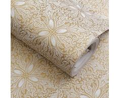 Retro Pfingstrose Floral Dekoratives Kontaktpapier, selbstklebende Regaleinlage zum Abziehen und Aufkleben von Tapeten für Küchenschränke, Schubladen, Regale, Arbeitsplatten, Fenster, Wände, Bastelarbeiten 45 x 99 cm D13