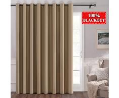 MIULEE Verdunkelungsvorhänge, extra breit, 100% Verdunkelungsvorhänge für Schiebetür, Raumteiler Modern 100W x 84L Khaki