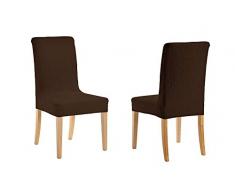 Zebra Textil Elastische Stuhl-Husse mit Rückenlehne - Beta, Farbe Braun, Größe Standard, (mehrere Farben verfügbar)