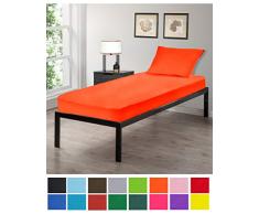 Gilbins Bettlaken-Set für Kinderbett, 76 x 190 cm, 2-teilig, aus besonders weicher Baumwolle, ideal für Camping-Etagenbetten/RVs/Gästebetten 30 x 75 Orange