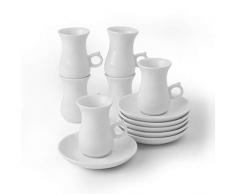 Holst Porzellan TT 01 FA1 Türkische Teetasse mit Untere, 0,08 l, für 6 Personen, Porzellan