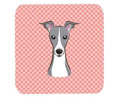 Caroline s Treasures bb1236fc Schachbrett pink Italienisches Windspiel Schaumstoff Untersetzer (Set von 4), 8,9 cm H x 8,9 cm W, multicolor