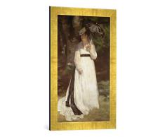 Gerahmtes Bild von Pierre Auguste Renoir Lise mit Sonnenschirm, Kunstdruck im hochwertigen handgefertigten Bilder-Rahmen, 40x60 cm, Gold Raya