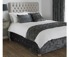 Paoletti Verona Diwan Bettgestell, Pannesamt, wrap-p1, Polyester, Pewter Grey, Super King