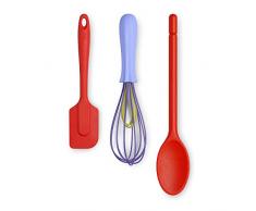 Zeal JSET28G Kochlöffel aus Silikon, antihaftbeschichtet Rot/Violett
