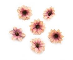 Seidenblumen in Großhandel Kunstblumen Köpfe Sonnenblumenkopf Kunstseide Blumen für DIY Scrapbooking Kranz Home Hochzeit Dekoration Fake Blume 80 Stück 6 cm braun