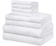Weidemans Premium 8-teiliges Handtuch-Set mit 2 Badetüchern 76,2 x 142,2 cm, 2 Handtücher 45,7 x 76,2 cm und 4 Waschlappen 33 x 33 cm – reine Baumwolle, maschinenwaschbar, hohe Saugfähigkeit 13 x 13 weiß