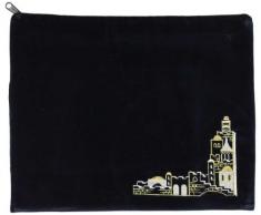 Majestic Giftware Geschenktasche Tallis Pinat Jerusalem Samt-Stickerei 5 Eltern 13.5 x 11 Blau/Silber/Gold