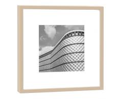 COGNOSCO RH-27-B100 Fotografie im Holzrahmen: Blechbüchse-Kunstdruck-Format 27 x 27 cm-Rahmenfarbe beige-Hochwertiges Wandbild, Geschenkidee oder Souvenir aus Leipzig, Holz, Schwarz-Weiß, Rahmen