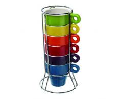 Paxanpax PSA462_17 Kaffeebecher mit Ständer für Bosch Kaffeemaschinen, stapelbar, 6 Stück