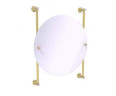 Allied Brass Carolina Crystal Collection Round Frameless Rail Mounted Mirror Wandspiegel, Satin-Messingfarben