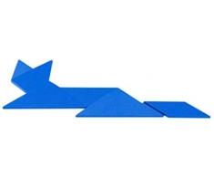First4magnets BU-1 Blaue pädagogische Tangram - Logik-Puzzle & Mathe-Spiel (1 Packung), silver, 25 x 10 x 3 cm
