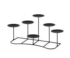 smtyle Kandelaber LED Kerzenhaltern für Kamin mit Schwarz Eisen P6 Schwarz