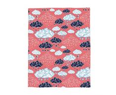 Interhear Flanell-Fleece-Überwurfdecke, superweich, leicht, gemütlich, Plüsch, Mikrofaser, luxuriöse Decken für Bett, Couch Stuhl, Wohnzimmer – abstrakte Wolken, Regengeometrisch, Rosa, Blau, Weiß 40(L)x50(W) Itr190326-lxm01762