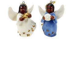 Gifts Plus Porzellanfiguren Engel Afrikanisch Amerikanisch Bunte Geschenkbox 1364 – 2er-Set