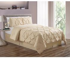 mit Doppelnadel Stitch gerunzelten Pinch Falte All Season Gänsedaunen Alternative bestickt Tröster Set Twin, Full, Queen, King und Cal King Größe. 20 Farben erhältlich, Mikrofaser, Lilac Purple / White / Grey, King Size