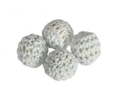 Rayher 14866356 Häkelperlen, hellblau, 16 mm ø, Beutel 4 Stück, für versch. Baby-Accessoires wie Schnullerketten, Kinderwagenketten, Greifringe, etc.