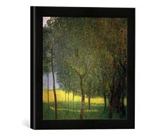Gerahmtes Bild von Gustav Klimt Obstbäume am Attersee, Kunstdruck im hochwertigen handgefertigten Bilder-Rahmen, 30x30 cm, Schwarz matt
