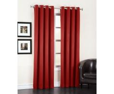 Élégance Gardinen mit Ösen, pflegeleicht, 101,6 x 213,4 cm, Rot, 2 Stück – Lichtfilterung, geräuschreduzierend, energiesparend, einfach aufzuhängen