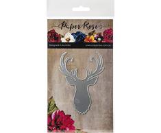 PAPER ROSE - 3PL 17814 Papierschablonen Rose, Hirschkopf